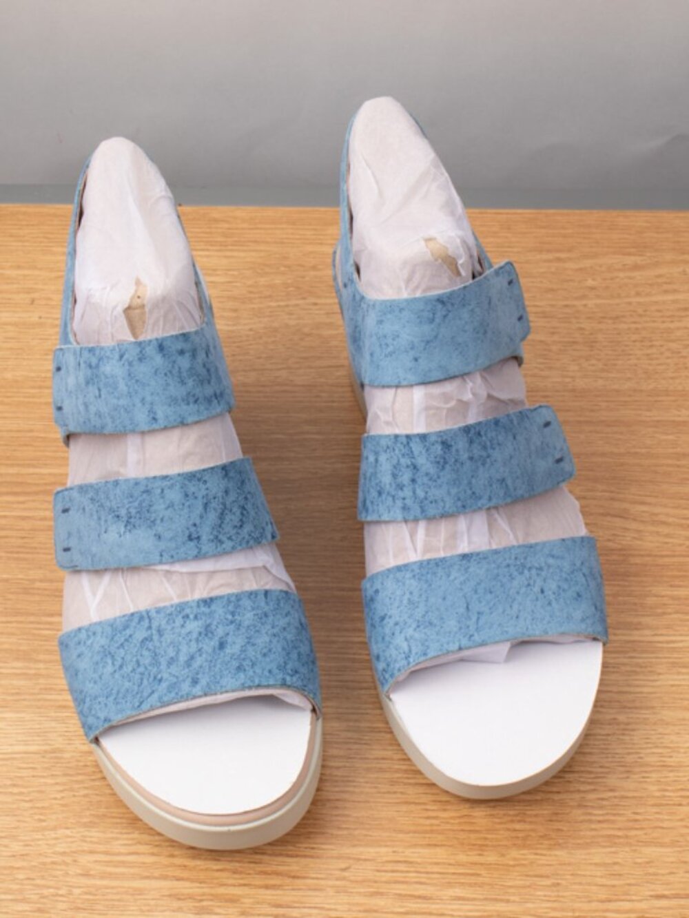 Ecco Shape Wedge Plateau Sandal Indigo EU 41 US 10-10.5